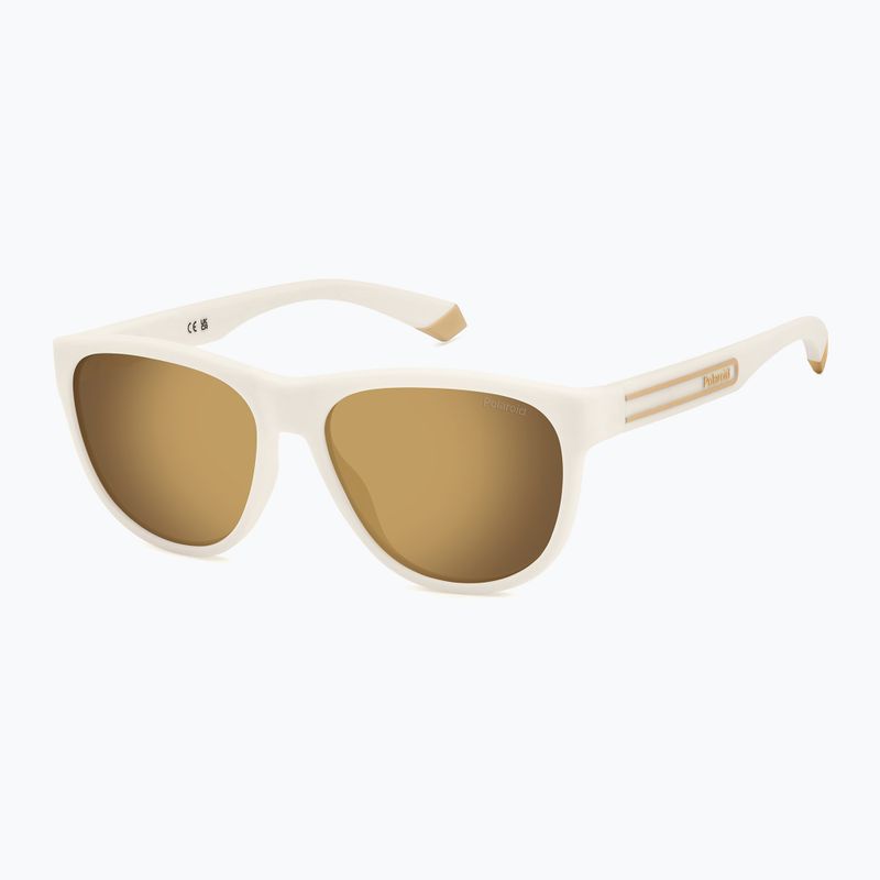 Okulary przeciwsłoneczne Polaroid PLD 2156/S matte white/grey gold multilayer polarized 2