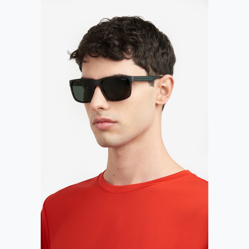 Okulary przeciwsłoneczne męskie Polaroid PLD 2157/S matte brown havana/green polarized 7