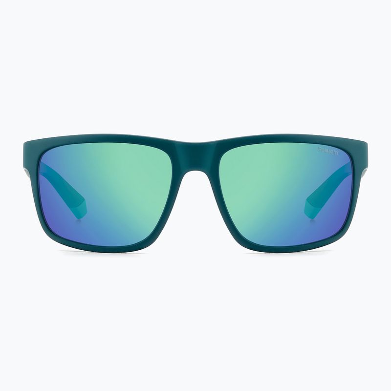 Okulary przeciwsłoneczne męskie Polaroid PLD 2157/S matte teal/greygreen mirror polarized 3