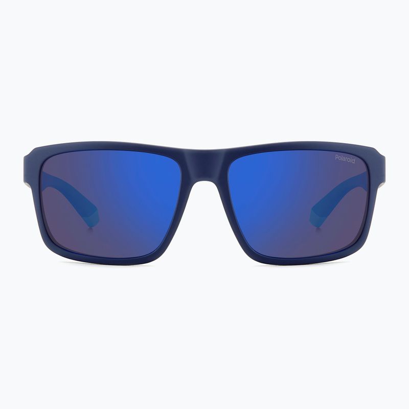 Okulary przeciwsłoneczne męskie Polaroid PLD 2158/S matte blue/blue mirror polarized 3