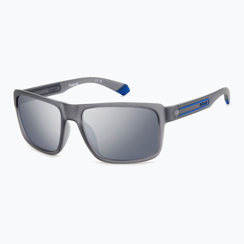 Okulary przeciwsłoneczne męskie Polaroid PLD 2158/S matte grey/grey silver mirror polarized 2