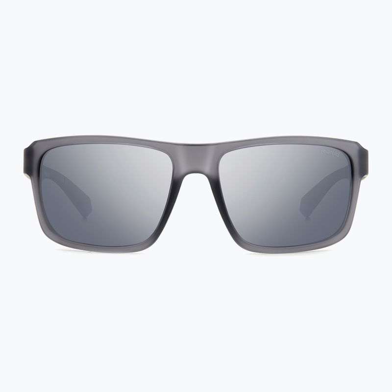 Okulary przeciwsłoneczne męskie Polaroid PLD 2158/S matte grey/grey silver mirror polarized 3