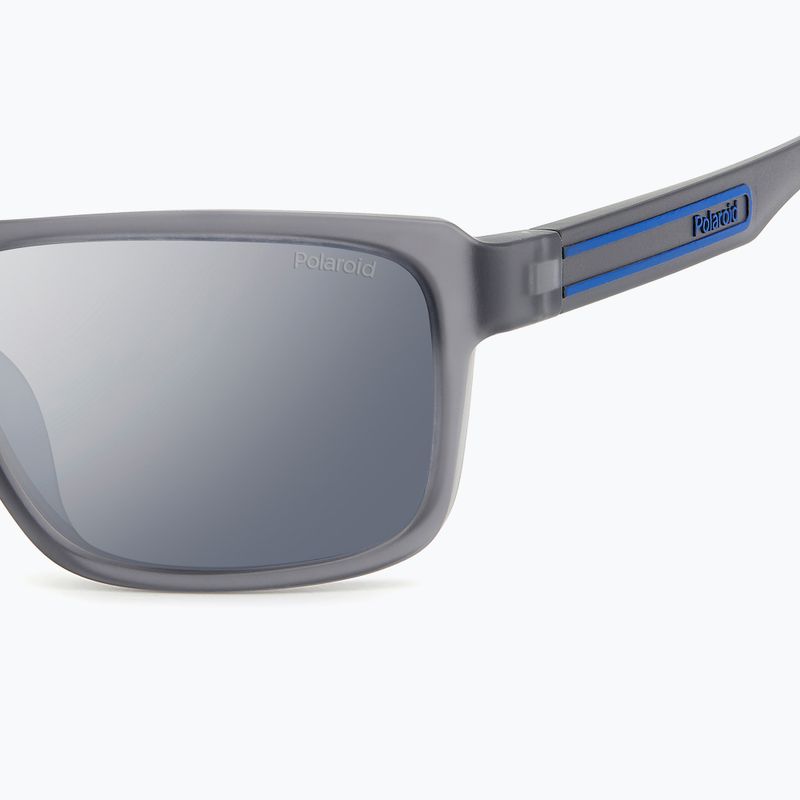Okulary przeciwsłoneczne męskie Polaroid PLD 2158/S matte grey/grey silver mirror polarized 5