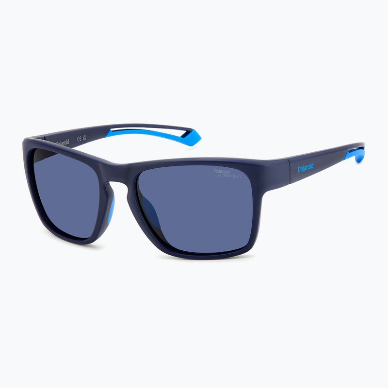 Okulary przeciwsłoneczne męskie Polaroid PLD 7052/S matte blue/blue polarized high contrast 2