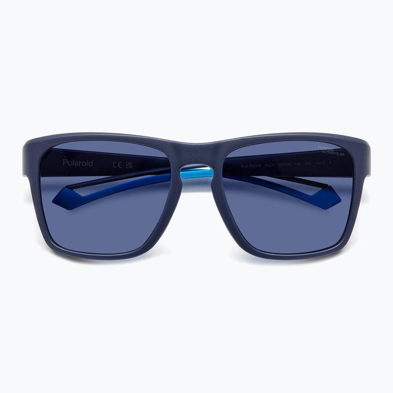 Okulary przeciwsłoneczne męskie Polaroid PLD 7052/S matte blue/blue polarized high contrast 4