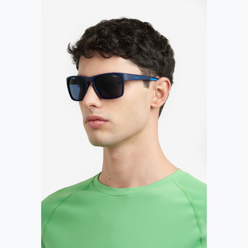 Okulary przeciwsłoneczne męskie Polaroid PLD 7052/S matte blue/blue polarized high contrast 8