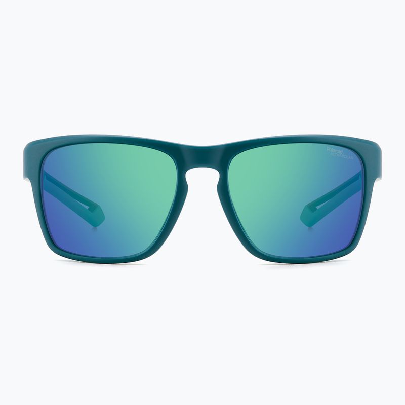 Okulary przeciwsłoneczne męskie Polaroid PLD 7052/S matte teal/green mirror polarized high contrast 3