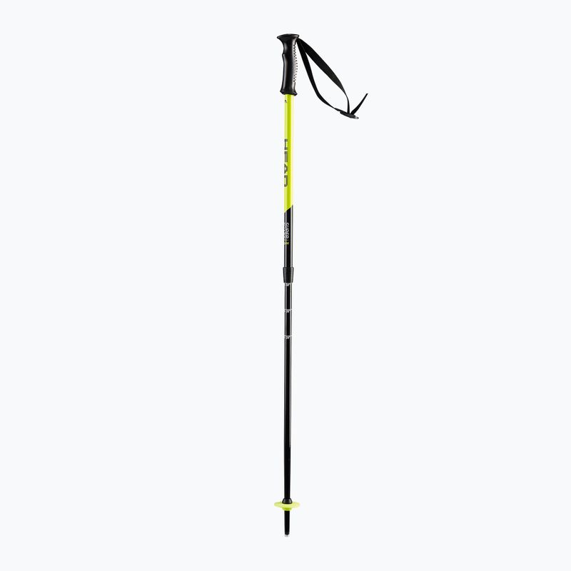 Kije narciarskie dziecięce HEAD Supershape Team Adjustable Jr black/yellow