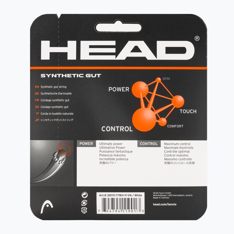 Naciąg tenisowy HEAD Synthetic Gut 12 m white 2