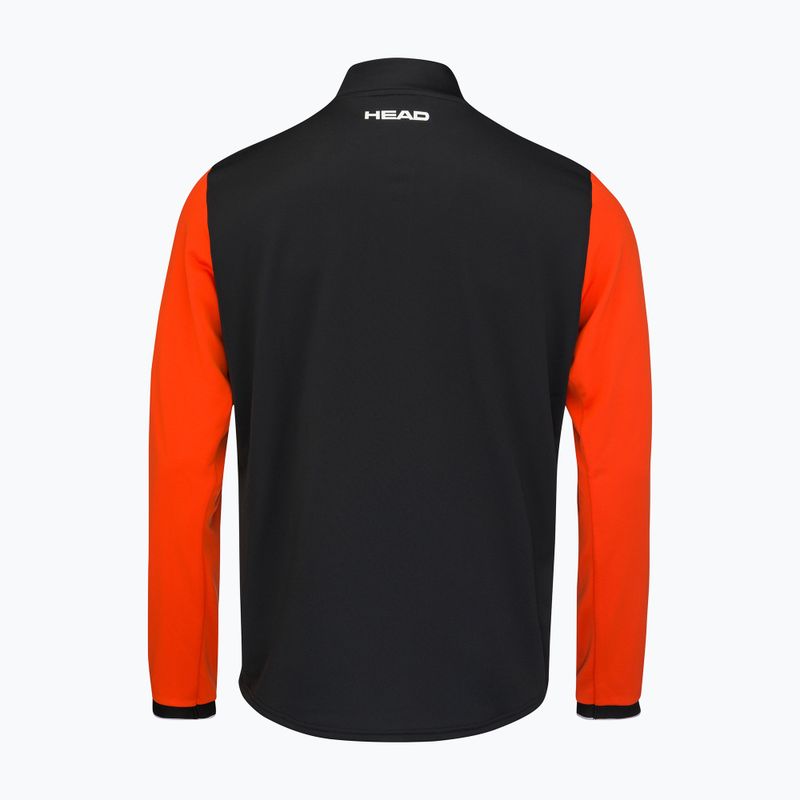 Bluza tenisowa męska HEAD Breaker Jacket black/tangerine 2