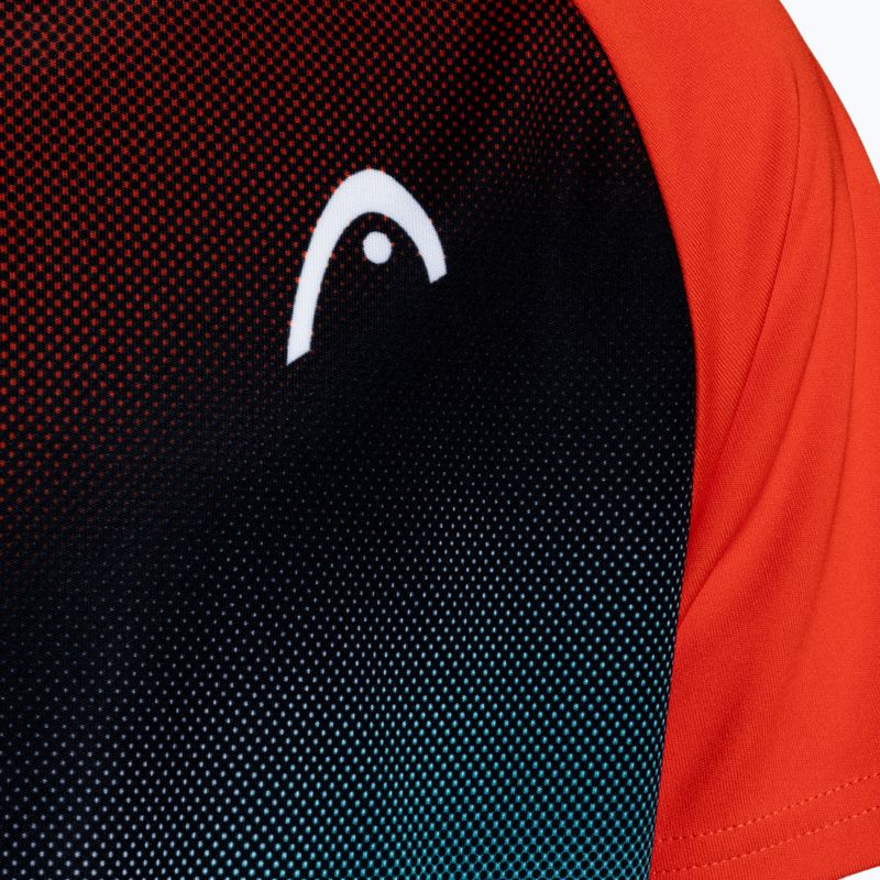 Koszulka tenisowa dziecięca HEAD Topspin Jr tangerine/print vision 3