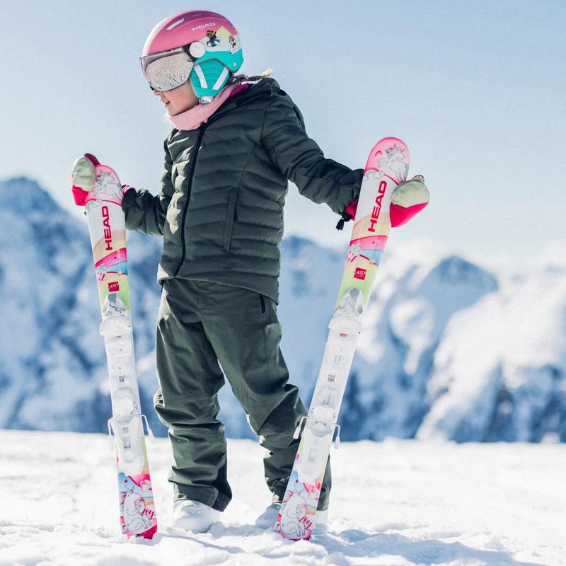 Narty zjazdowe dziecięce HEAD Unicorn Easy JRS + wiązania Jrs 4.5 GW CA white/pink 7