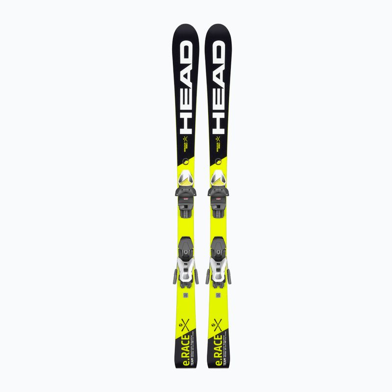 Narty zjazdowe dziecięce HEAD WC e.Race Team SW Jrs + wiązania Jrs 7.5 black/yellow 10