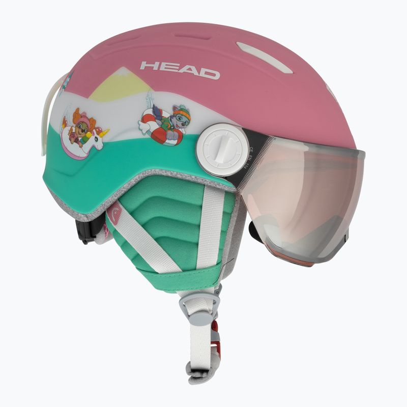 Kask narciarski dziecięcy HEAD Maja Visor Paw Jr pink/silver red 4