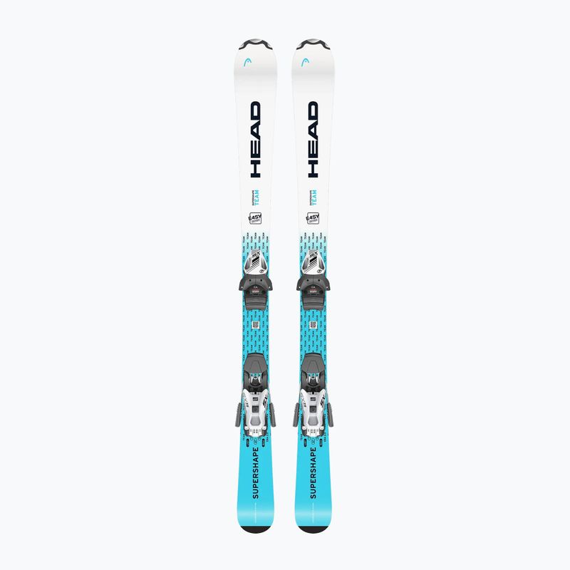 Narty zjazdowe dziecięce HEAD Supershape Team Easy JRS + wiązania Jrs 7.5 GW CA 2025 white/blue