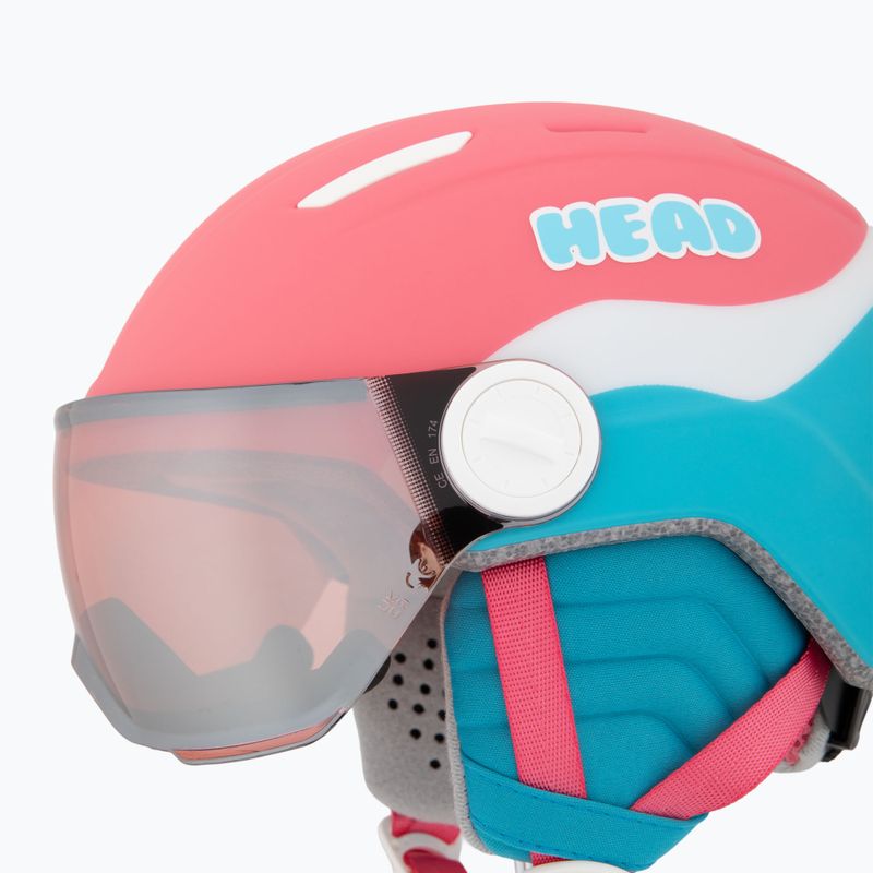 Kask narciarski dziecięcy HEAD Maja Visor pink/blue/silver red 7