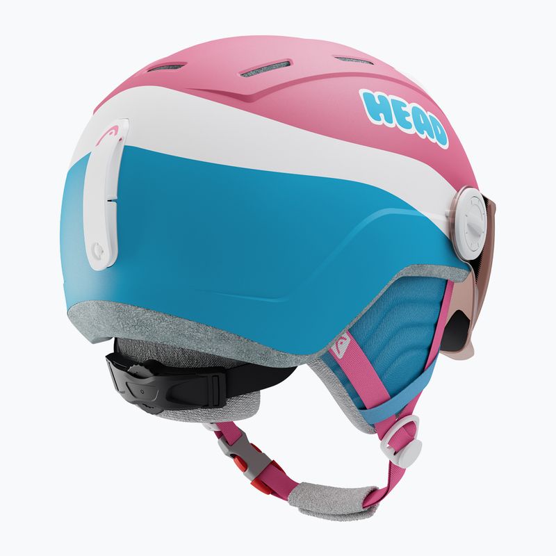 Kask narciarski dziecięcy HEAD Maja Visor pink/blue/silver red 2