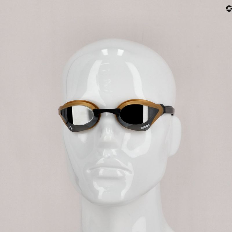 Okulary do pływania arena Cobra Core Swipe Mirror silver/gold 3