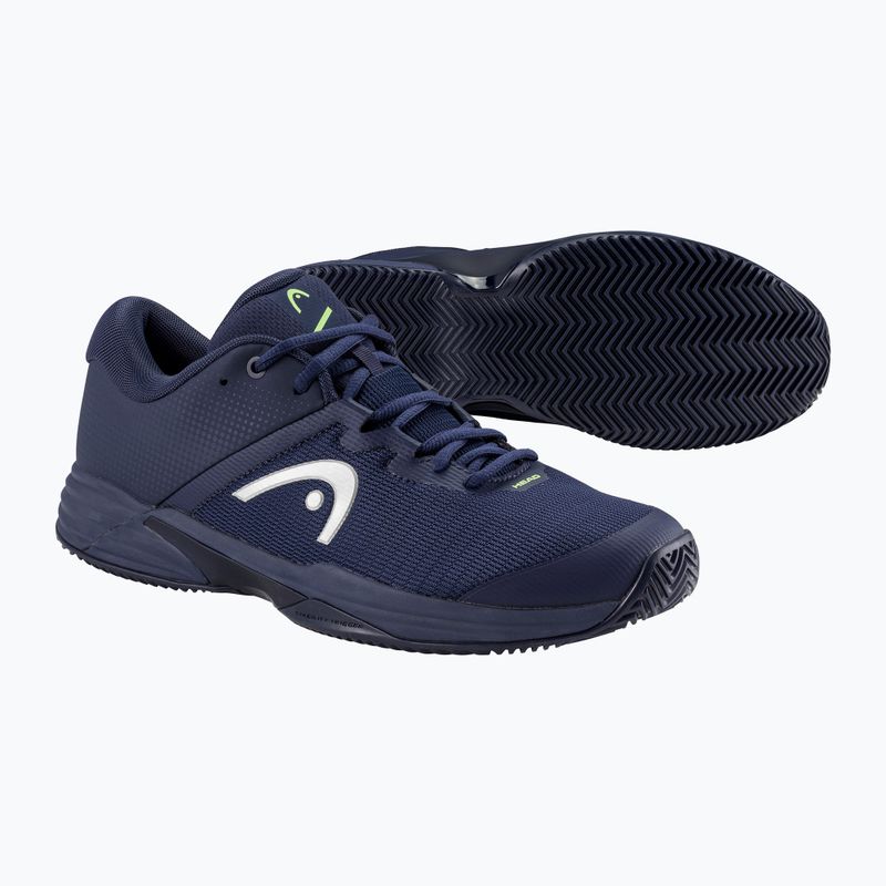 Buty do tenisa męskie HEAD Revolt Evo 2.0 Clay navy/ lime 5