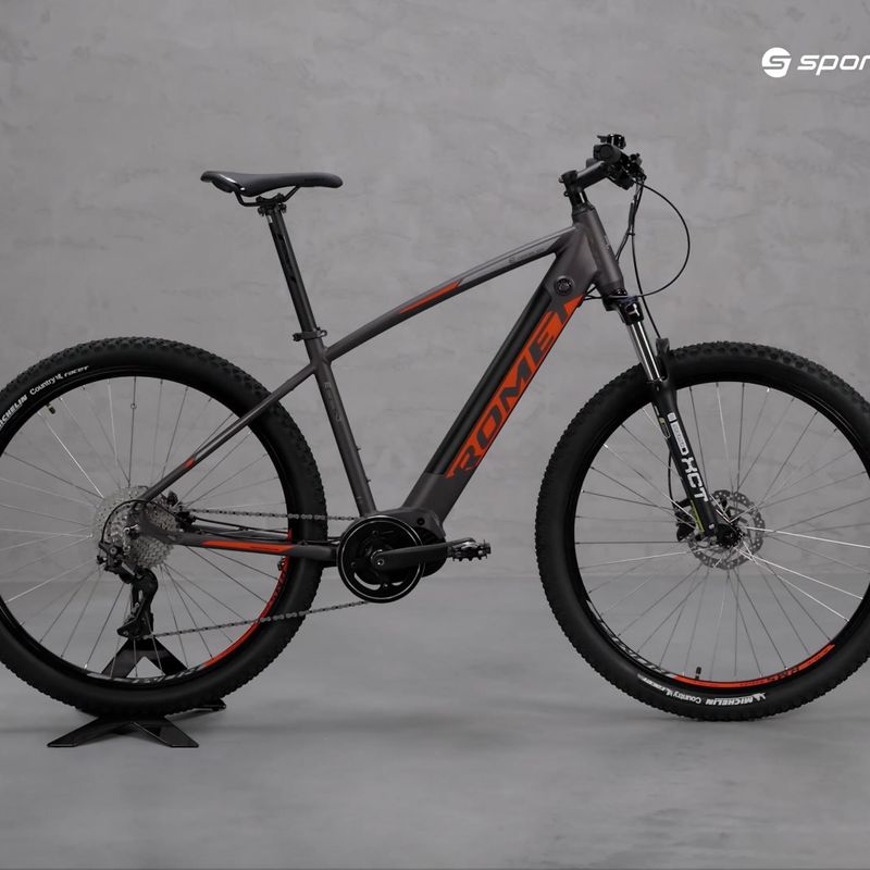 Rower elektryczny Romet e-Rambler E9.0 480Wh szary/pomarańczowy 17