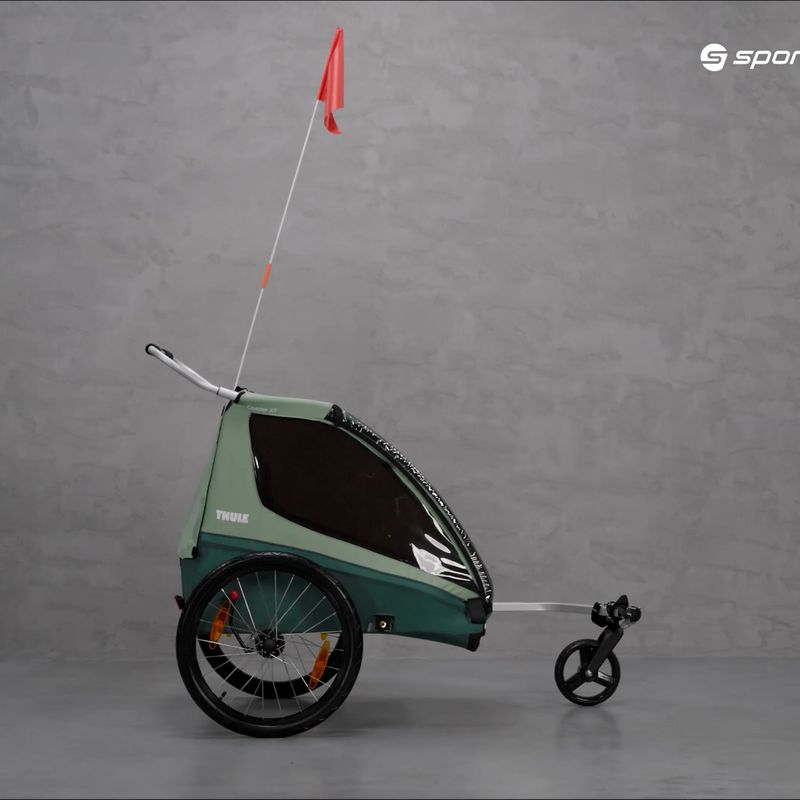 Przyczepka rowerowa dwuosobowa Thule Coaster XT Bike Trailer+Stroll zielona 10101820 10