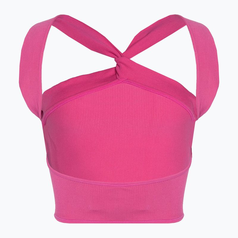 Top damski adidas Ribbed Active Seamless Halter Bralette 3D semi lucid fuchsia 2