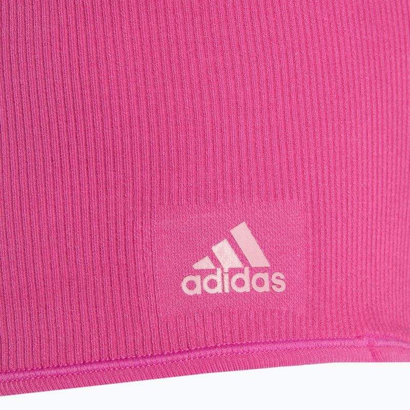 Top damski adidas Ribbed Active Seamless Halter Bralette 3D semi lucid fuchsia 3