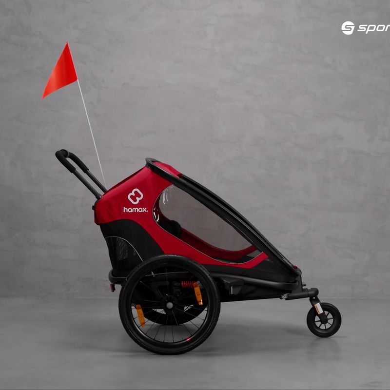 Przyczepka rowerowa Hamax Outback Twin czerwona/czarna 10