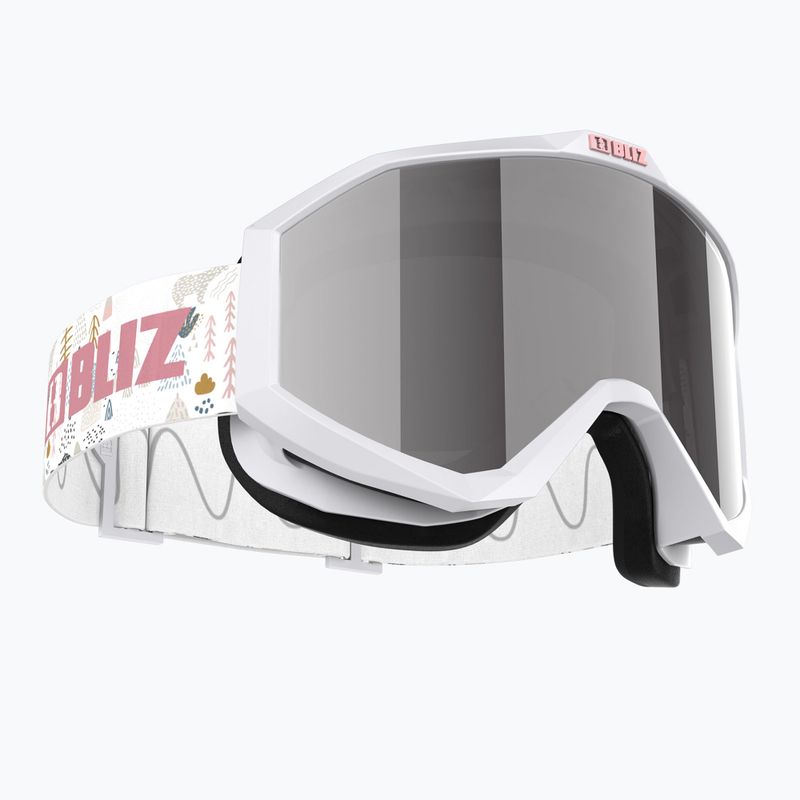 Gogle narciarskie dziecięce Bliz Liner Jr white pink logo/pink&silver mirror