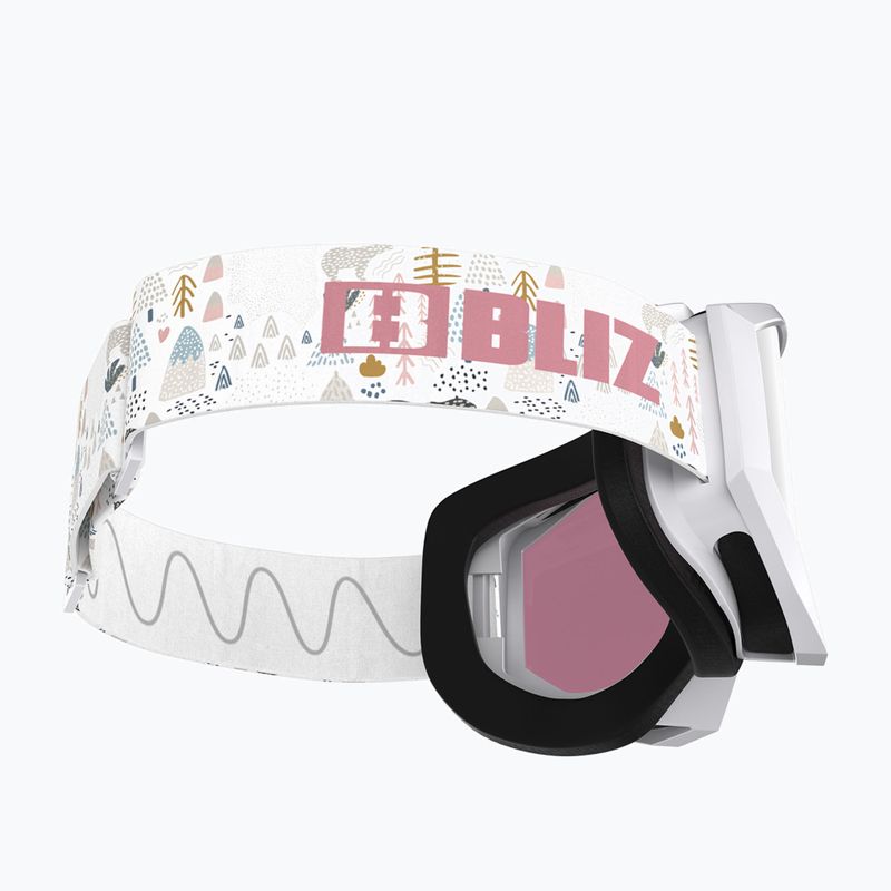 Gogle narciarskie dziecięce Bliz Liner Jr white pink logo/pink&silver mirror 5