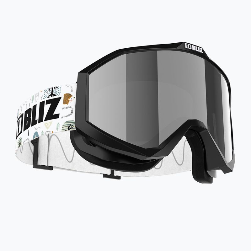 Gogle narciarskie dziecięce Bliz Liner Jr black white logo/brown&silver mirror