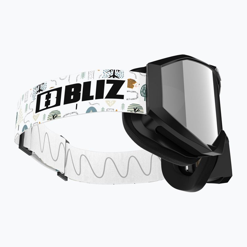 Gogle narciarskie dziecięce Bliz Liner Jr black white logo/brown&silver mirror 4