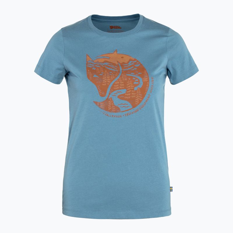 Koszulka trekkingowa damska Fjällräven Arctic Fox Print dawn blue/terracotta brown