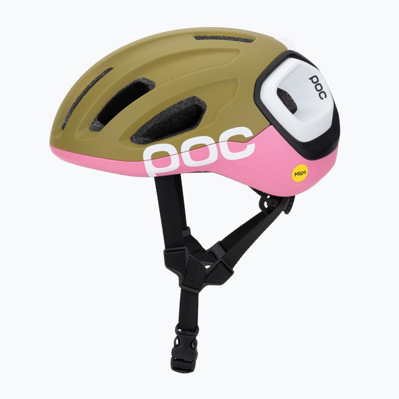 Kask rowerowy POC Amidal olivine green matt/thulite pink matt 3