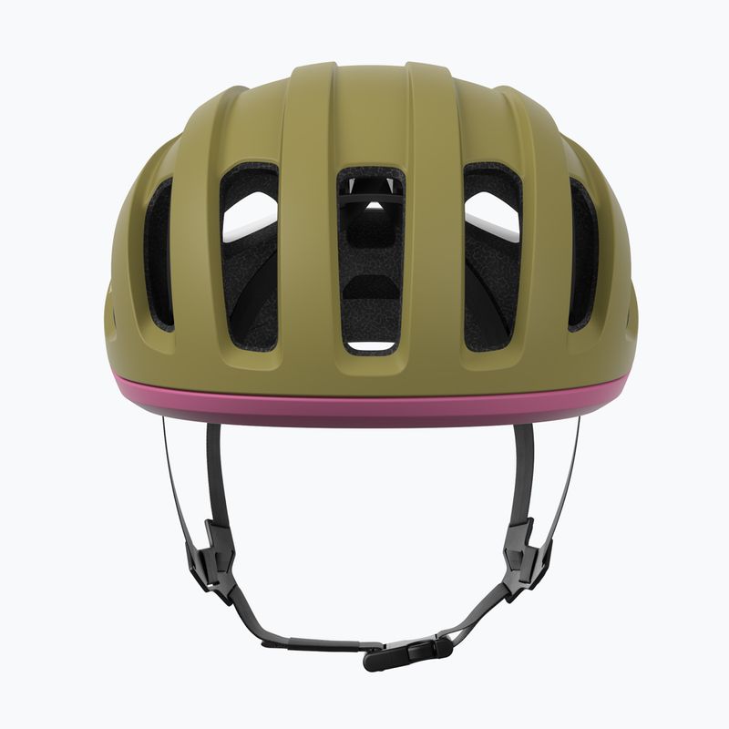 Kask rowerowy POC Amidal olivine green matt/thulite pink matt 3