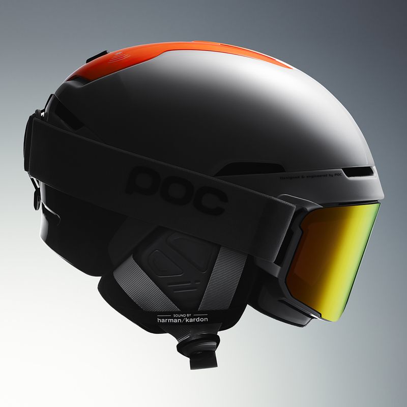 Kask narciarski z systemem audio POC Obex Connect hydrogen white/fluorescent orange avip 9