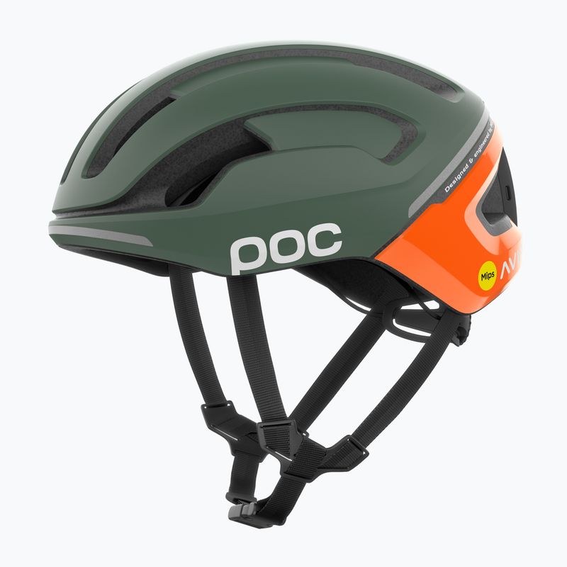 Kask rowerowy POC Omne Beacon MIPS fluorescent orange avip/epidote green matt 3