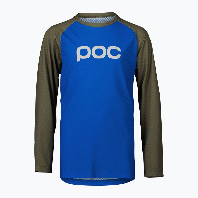 Longsleeve rowerowy dziecięcy POC Essential MTB Jr natrium blue/epidote green