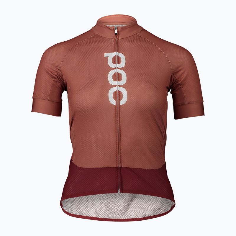 Koszulka rowerowa damska POC Essential Road Logo W himalayan salt/garnet red 5