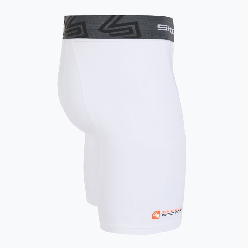 Spodenki kompresyjne z ochraniaczem krocza Shock Doctor Compression biały 3