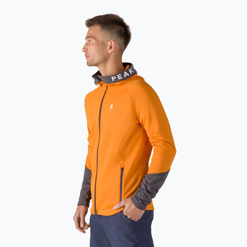 Bluza trekkingowa męska Peak Performance Rider Zip Hood orange flare/motion grey