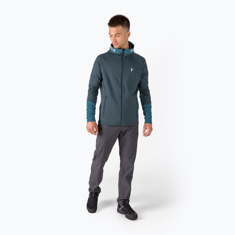 Bluza trekkingowa męska Peak Performance Rider Zip Hood blue steel midnight 2