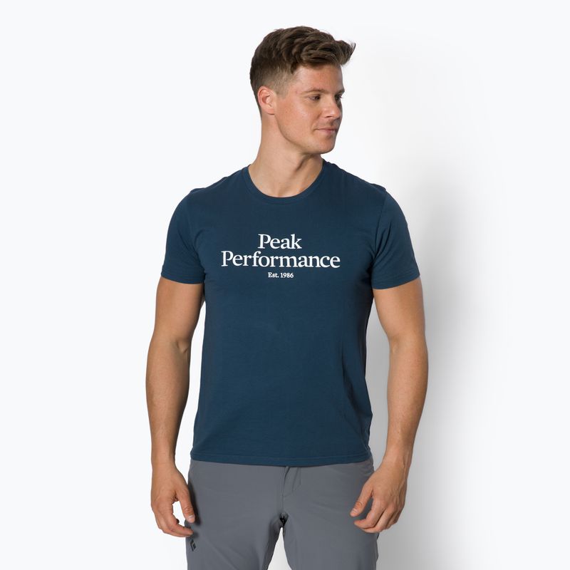 Koszulka trekkingowa męska Peak Performance Original blue steel