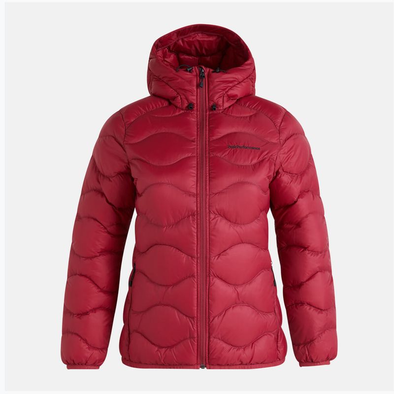 Kurtka puchowa damska Peak Performance Helium Down Hood rogue red