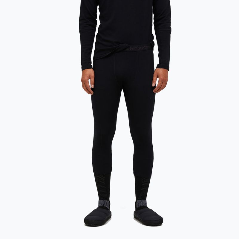 Spodnie termoaktywne męskie Peak Performance Magic 3/4 Johns Long Wool-Blend Baselayer black/black