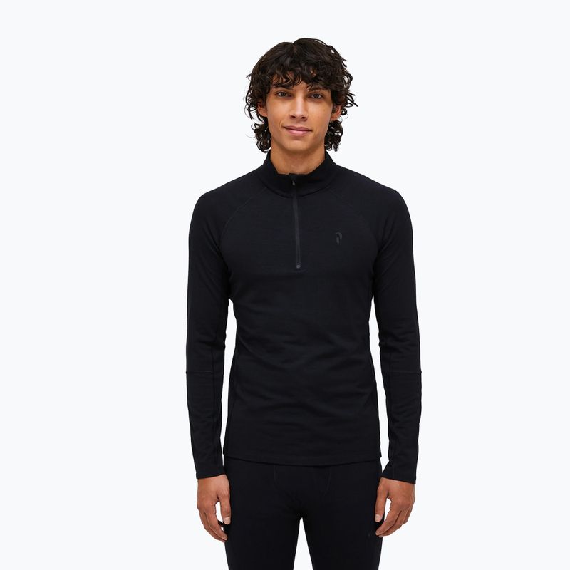 Bluza termoaktywna męska Peak Performance Magic Half Zip Wool-Blend Baselayer black/black