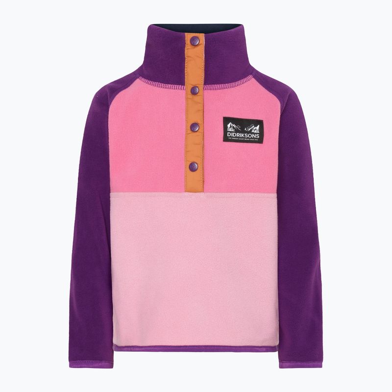 Bluza polarowa dziecięca Didriksons Monte Half Button light heather pink 8