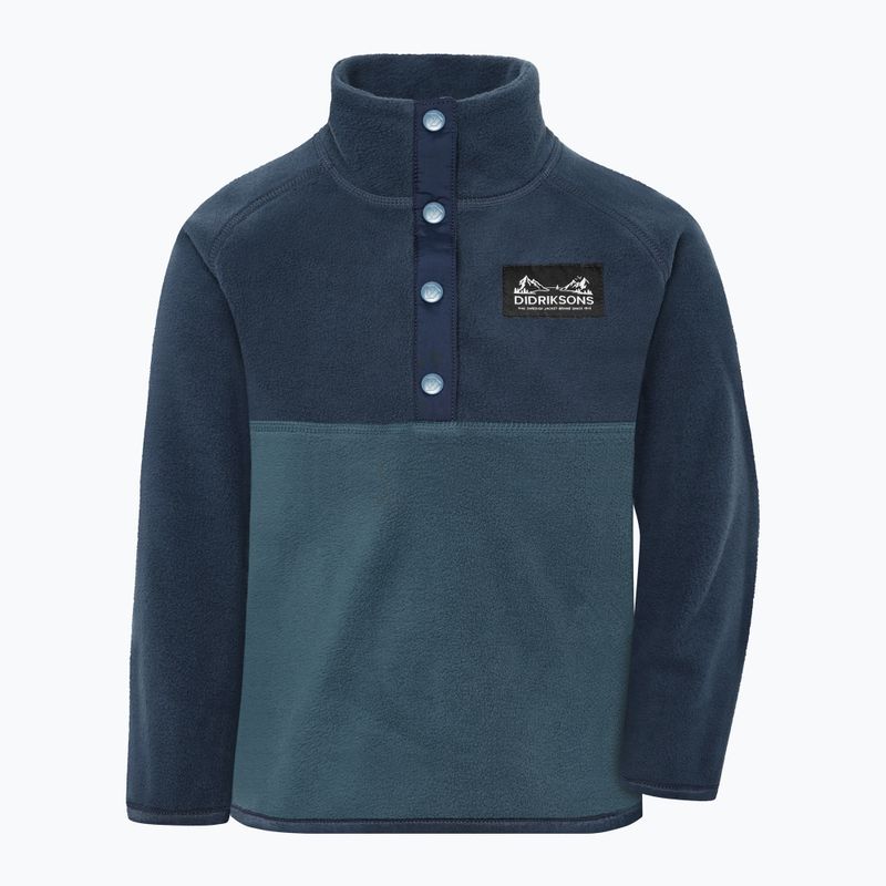 Bluza polarowa dziecięca Didriksons Monte 6 Half Button mountain blue