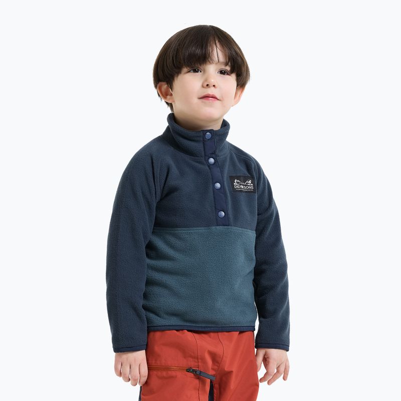Bluza polarowa dziecięca Didriksons Monte 6 Half Button mountain blue 3