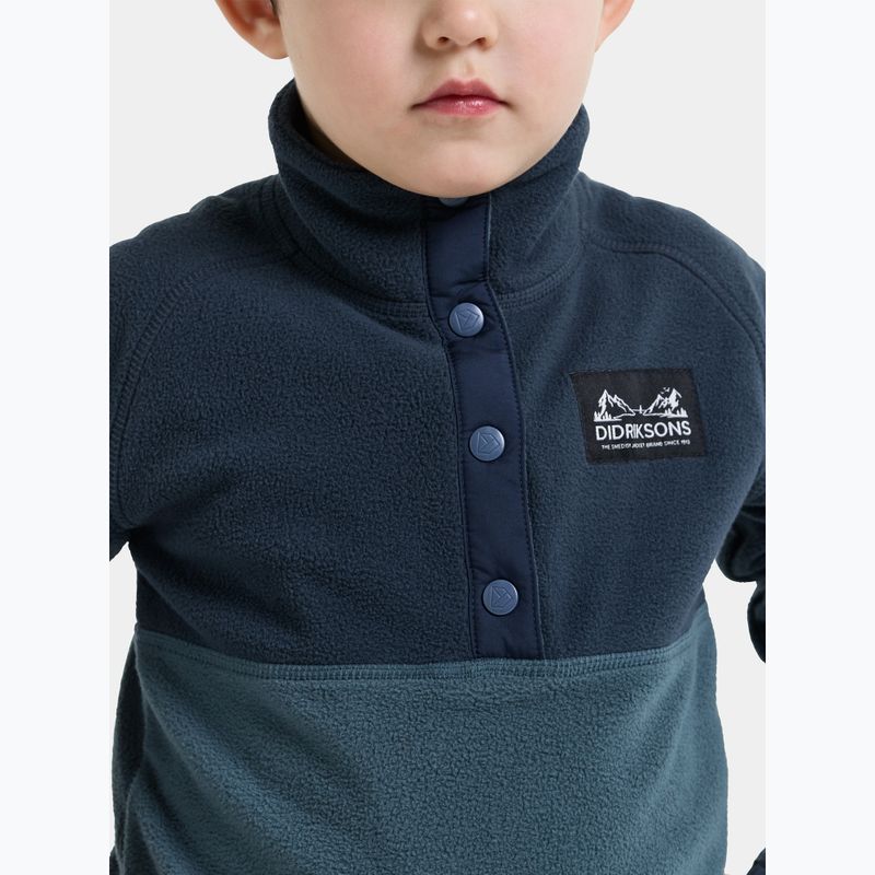 Bluza polarowa dziecięca Didriksons Monte 6 Half Button mountain blue 8